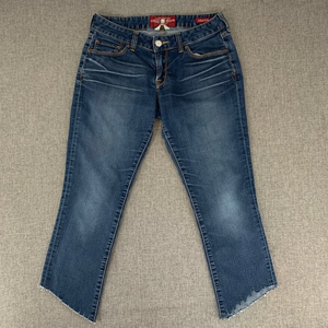 Lucky Brand Lola Straight Jeans Altered Cut‎ Diagonal Hem & Cropped 8" Rise 2/26